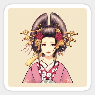 Japanese Girl Geisha Sticker